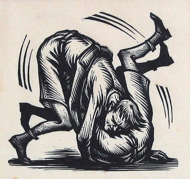 De letter N (vechtende mannen)